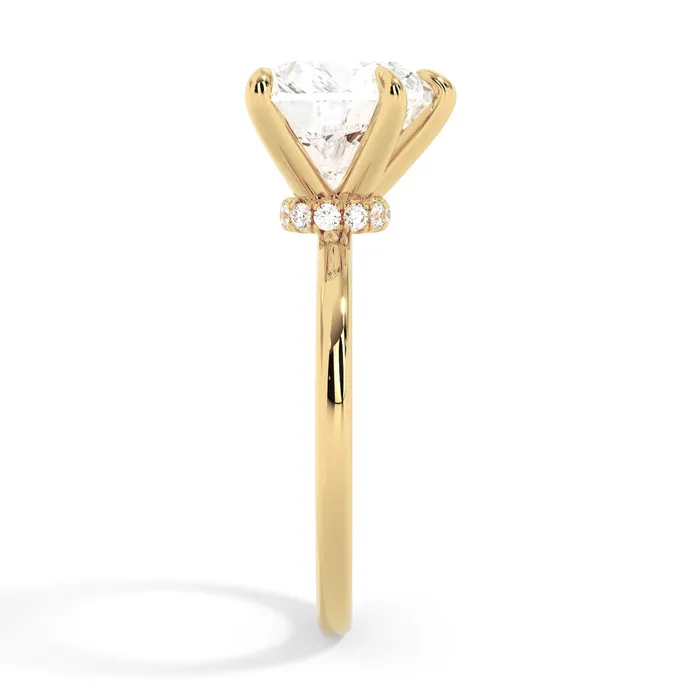 Rings deBebians Under Halo Diamond Wrap Engagement Ring Yellow Gold Wrap