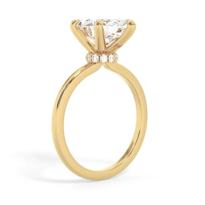 Rings deBebians Under Halo Diamond Wrap Engagement Ring Yellow Gold Wrap