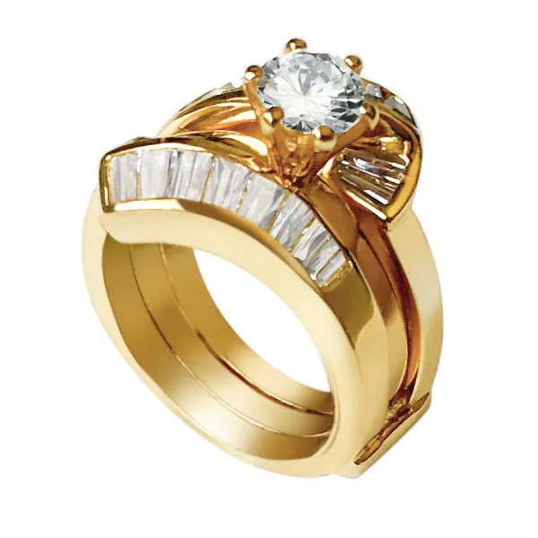 Rings LOAS1373 Sterling Silver 925 ring set with gold plating in AAA grade CZ ships in one day Alamode Rings LOAS1373 Sterling Silver 925 ring set with gold plating in AAA grade CZ ships in one day Alamode