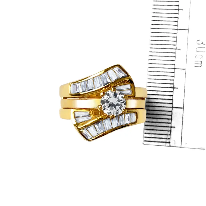 Rings LOAS1373 Sterling Silver 925 ring set with gold plating in AAA grade CZ ships in one day Alamode Rings LOAS1373 Sterling Silver 925 ring set with gold plating in AAA grade CZ ships in one day Alamode