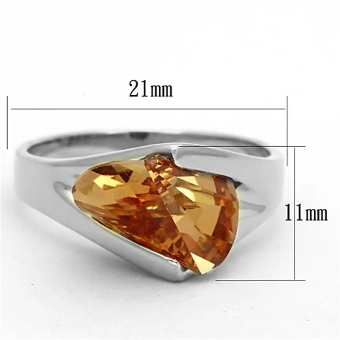 Rings LOS644 Silver 925 Sterling Silver Ring with AAA Grade CZ in Champagne Alamode