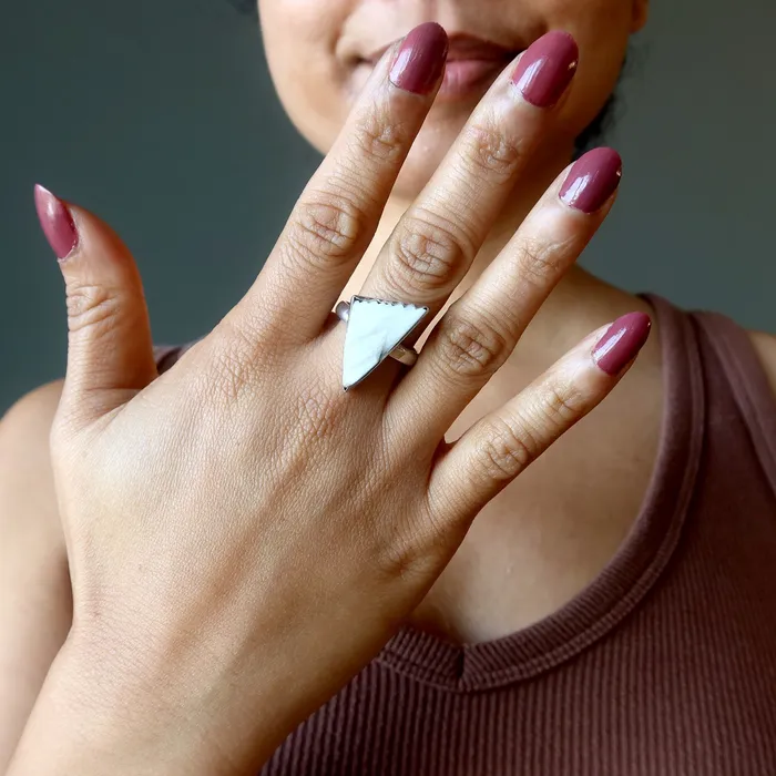 Rings Satin Crystals Scolecite Ring Pinnacle Sterling Silver Size 9