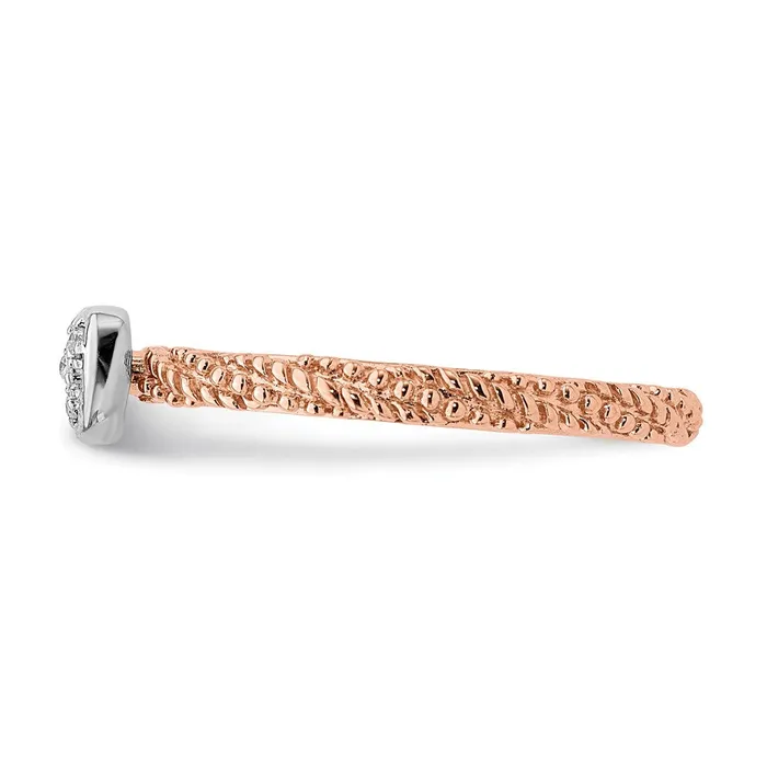 Rings Stackable Expressions Sterling Silver Diamond Stackable Expressions Rose Gold Plated Heart Ring QSK1828 Rings Stackable Expressions Sterling Silver Diamond Stackable Expressions Rose Gold Plated Heart Ring QSK1828
