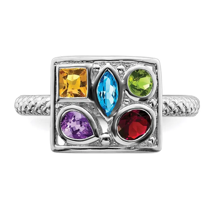 Rings Stackable Expressions Sterling Silver Stackable Expressions Gemstone Ring QSK796 Rings Stackable Expressions Sterling Silver Stackable Expressions Gemstone Ring QSK796