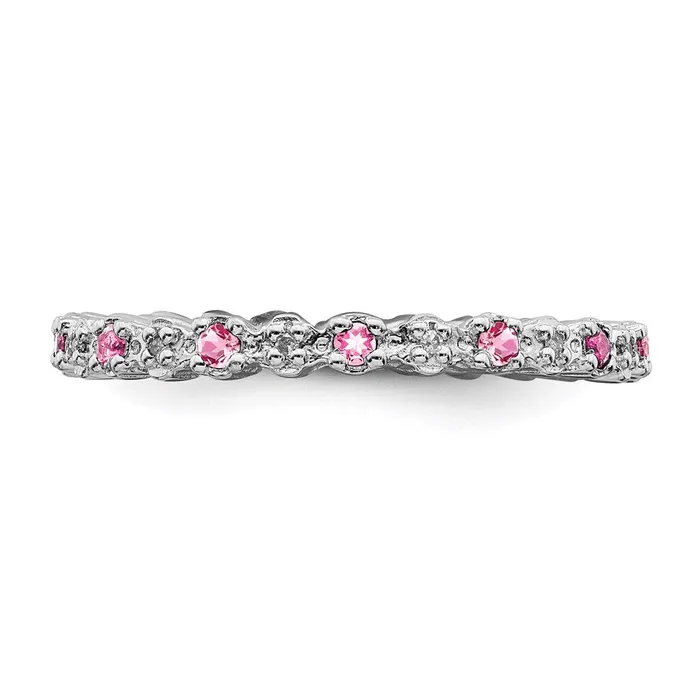 Rings Stackable Expressions Sterling Silver Stackable Expressions Pink Tourm Diamond Ring QSK541 Rings Stackable Expressions Sterling Silver Stackable Expressions Pink Tourm Diamond Ring QSK541