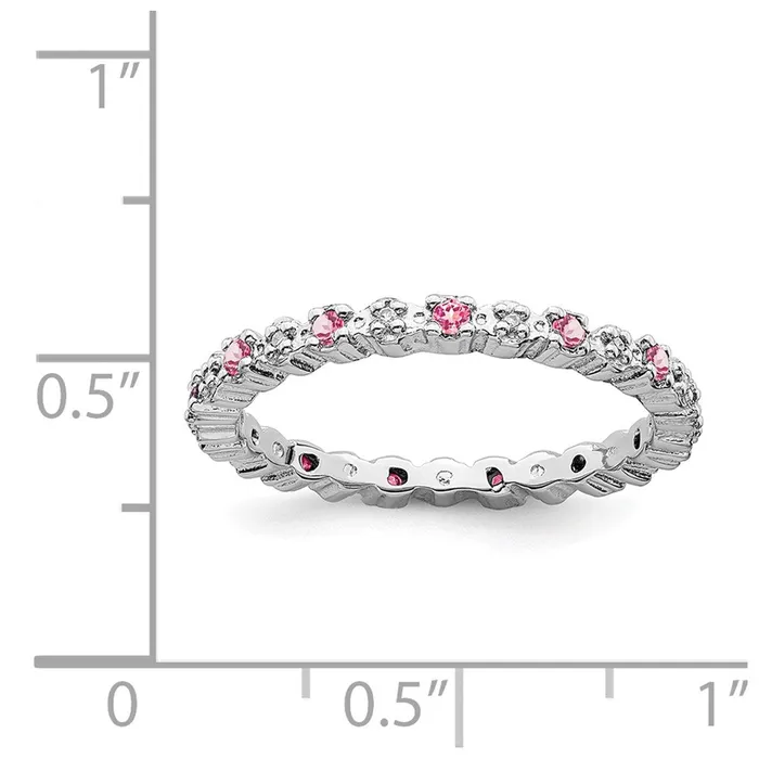 Rings Stackable Expressions Sterling Silver Stackable Expressions Pink Tourm Diamond Ring QSK541 Rings Stackable Expressions Sterling Silver Stackable Expressions Pink Tourm Diamond Ring QSK541