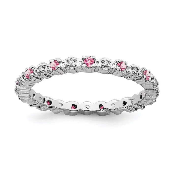 Rings Stackable Expressions Sterling Silver Stackable Expressions Pink Tourm Diamond Ring QSK541 Rings Stackable Expressions Sterling Silver Stackable Expressions Pink Tourm Diamond Ring QSK541