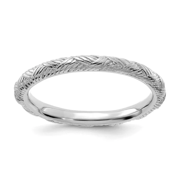 Rings Stackable Expressions Sterling Silver Stackable Expressions Rhodiumplated Polished Ring QSK2053 Rings Stackable Expressions Sterling Silver Stackable Expressions Rhodiumplated Polished Ring QSK2053