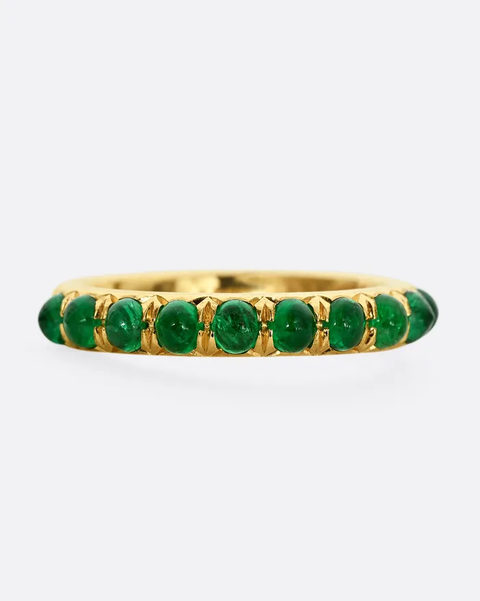 Rings TAMSIN RASOR Emerald Half Eternity Ring