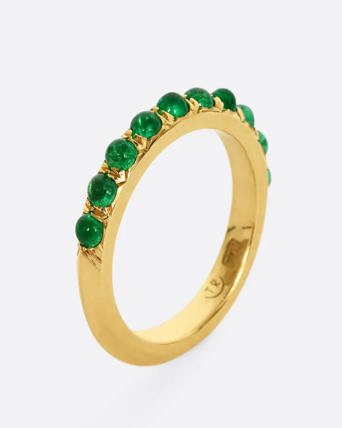 Rings TAMSIN RASOR Emerald Half Eternity Ring Rings TAMSIN RASOR Emerald Half Eternity Ring