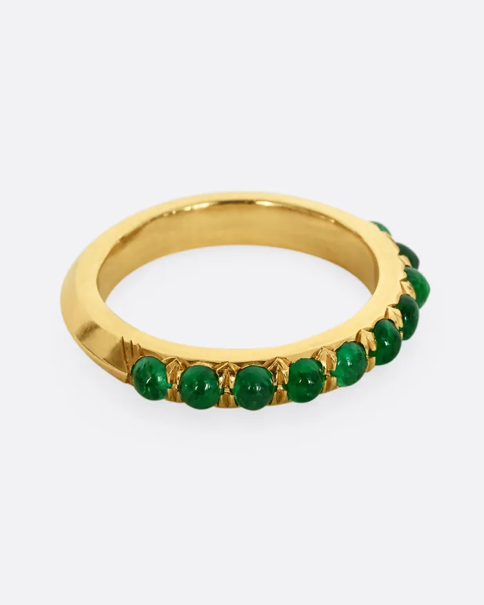 Rings TAMSIN RASOR Emerald Half Eternity Ring Rings TAMSIN RASOR Emerald Half Eternity Ring