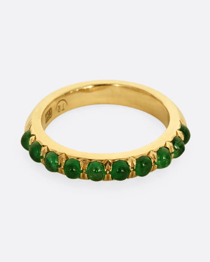 Rings TAMSIN RASOR Emerald Half Eternity Ring Rings TAMSIN RASOR Emerald Half Eternity Ring