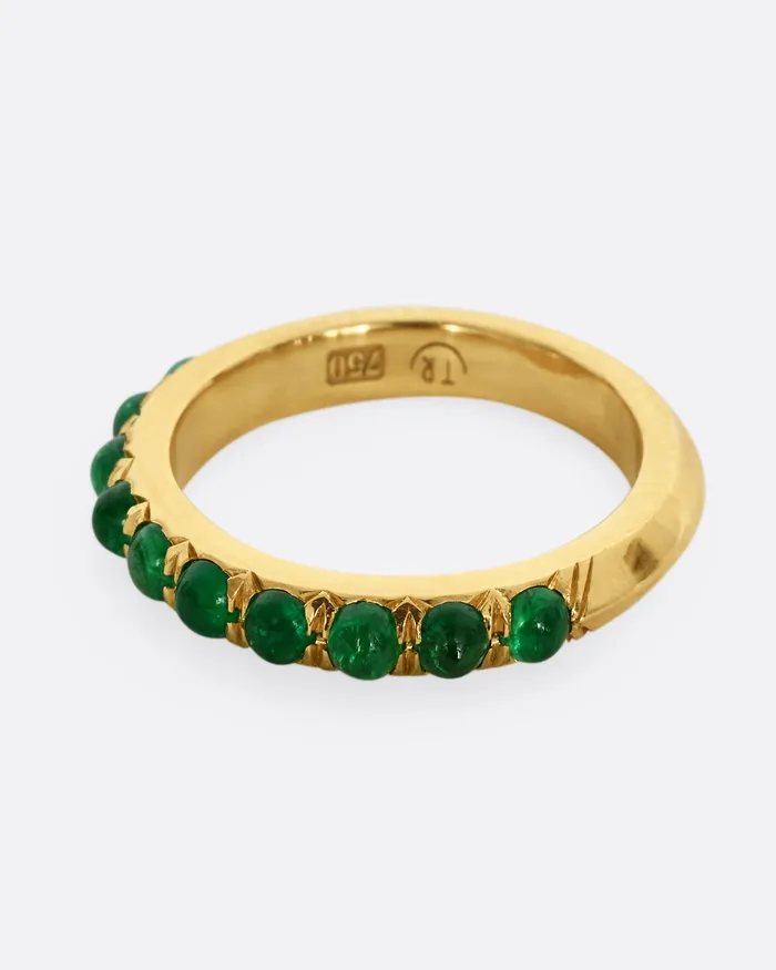 Rings TAMSIN RASOR Emerald Half Eternity Ring Rings TAMSIN RASOR Emerald Half Eternity Ring