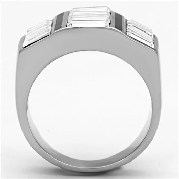 Rings TK1185 High polished no plating Stainless Steel Ring with Top Grade Crystal in Clear Alamode