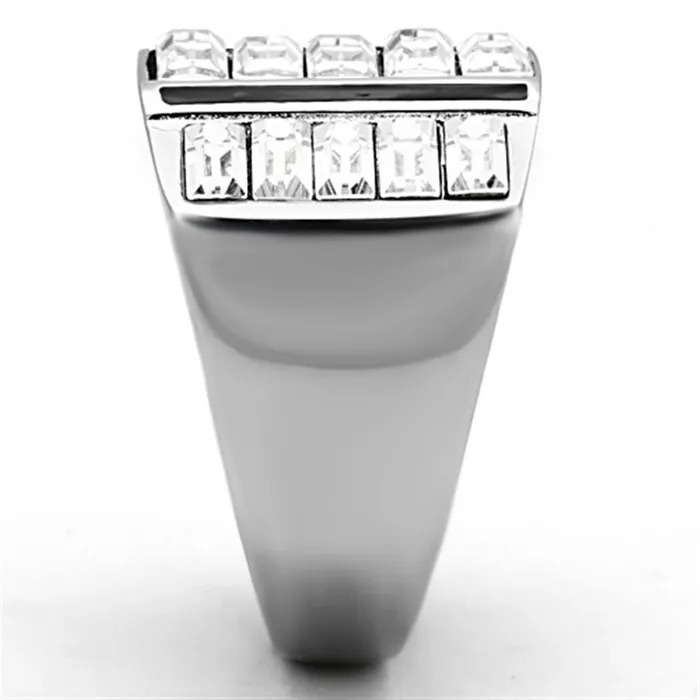 Rings TK1185 High polished no plating Stainless Steel Ring with Top Grade Crystal in Clear Alamode