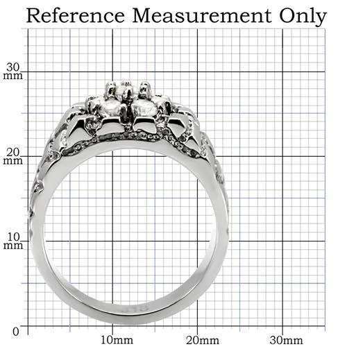 Rings TK121 High polished no plating Stainless Steel Ring with AAA Grade CZ in Clear Alamode