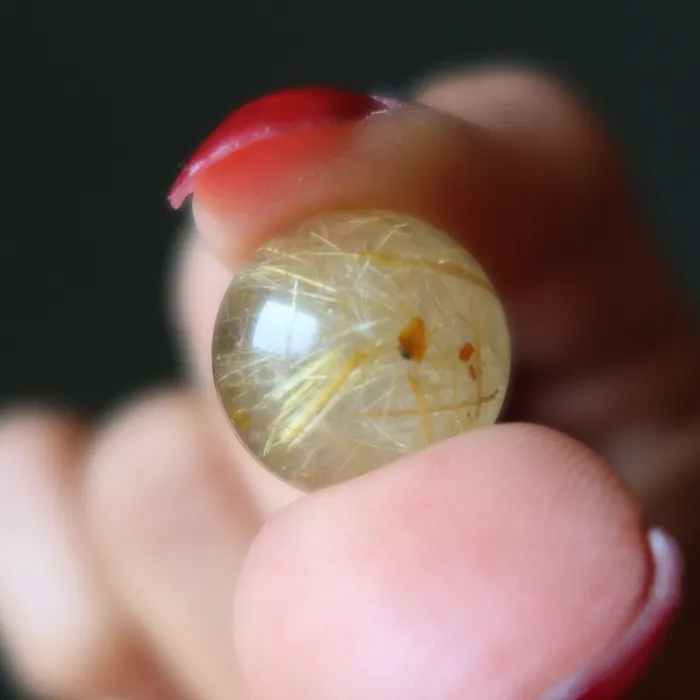 Rutilated Quartz Sphere Gold Quality Clear Crystal Ball Satin Crystals PreStyled Sets