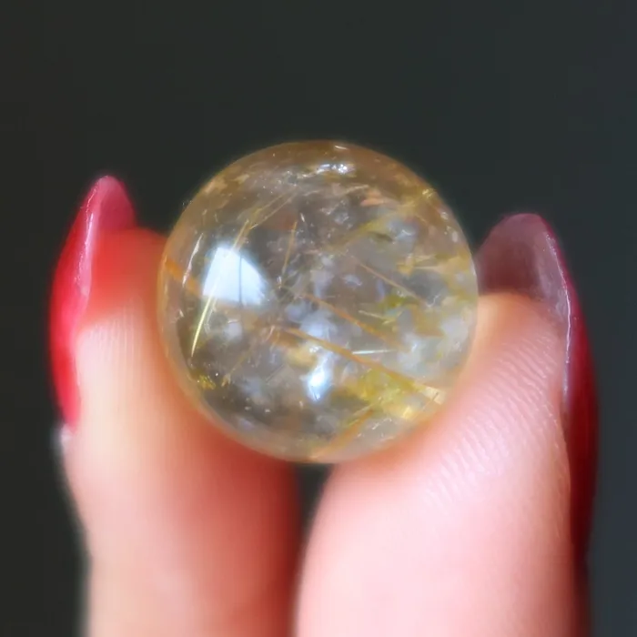 Rutilated Quartz Sphere Gold Quality Clear Crystal Ball Satin Crystals PreStyled Sets
