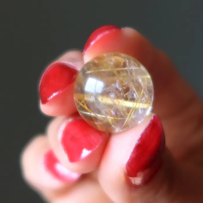 Rutilated Quartz Sphere Gold Quality Clear Crystal Ball Satin Crystals PreStyled Sets