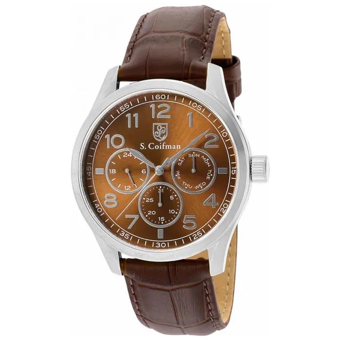 S Coifman Watches S Coifman Mens Watch Silver Tone Case Copper Dial Brown Leather Strap SC0502 S Coifman Watches S Coifman Mens Watch Silver Tone Case Copper Dial Brown Leather Strap SC0502
