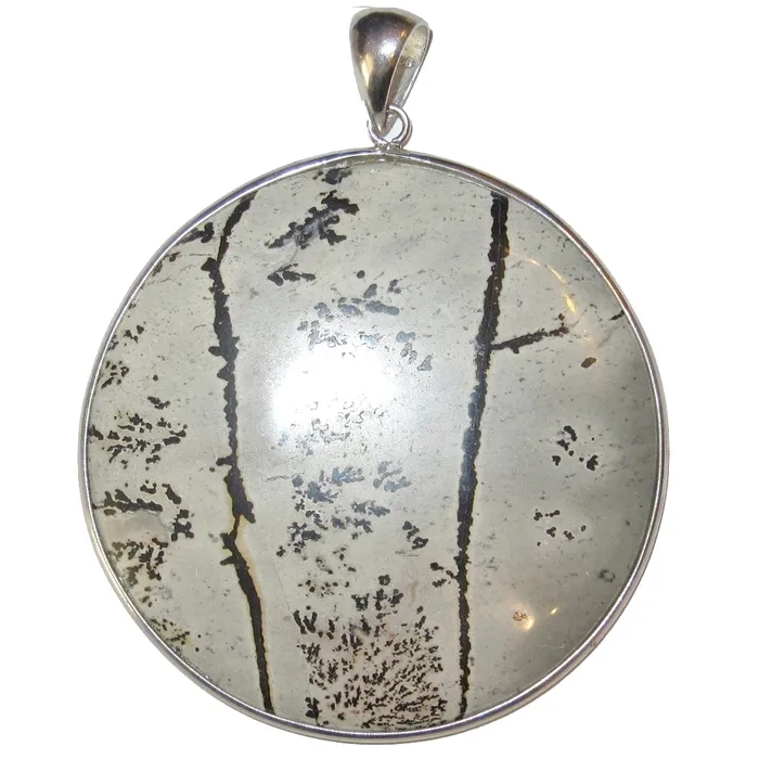 Satin Crystals Necklaces Dendritic Jasper Pendant Nature is Perfect Round Picture Stone Satin Crystals Necklaces Dendritic Jasper Pendant Nature is Perfect Round Picture Stone