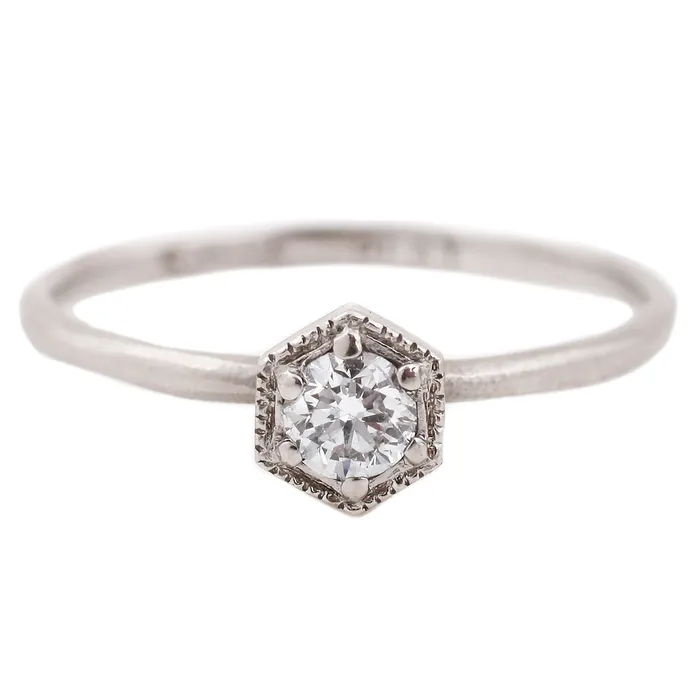 Satomi Kawakita Platinum Hexagon Ring Rings