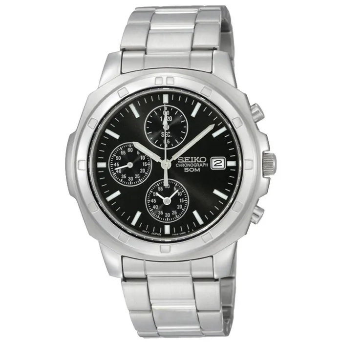 Seiko Bracelets Seiko SNDB35 Mens Black Dial Stainless Steel Bracelet Chronograph Watch Seiko Bracelets Seiko SNDB35 Mens Black Dial Stainless Steel Bracelet Chronograph Watch