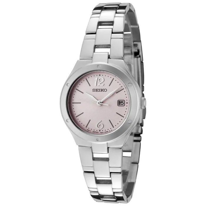 Seiko Bracelets Seiko SXDC49 Womens Classic Pink Dial Stainless Steel Bracelet Watch Seiko Bracelets Seiko SXDC49 Womens Classic Pink Dial Stainless Steel Bracelet Watch
