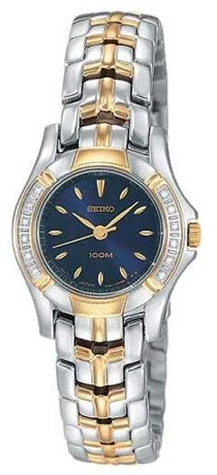 Seiko Rings Seiko SXGN50 Womens Diamond Two Tone Blue Dial Quartz Watch