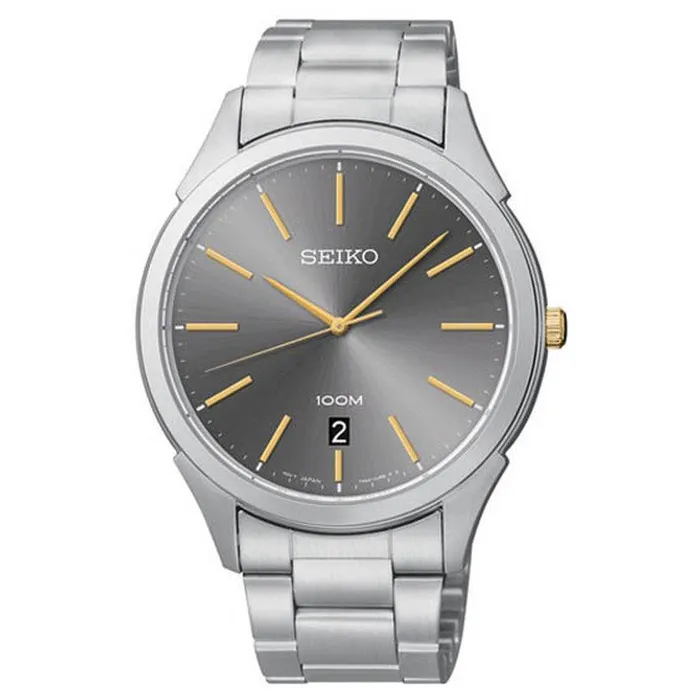 Seiko Seiko SGEG73 Mens Classic Grey Dial Stainless Steel Bracelet Quartz Watch Bracelets Seiko Seiko SGEG73 Mens Classic Grey Dial Stainless Steel Bracelet Quartz Watch Bracelets