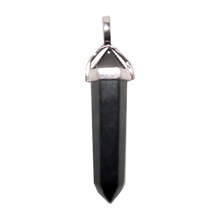 Shungite Pendant Point My Personal Guardian Silver Satin Crystals Necklaces