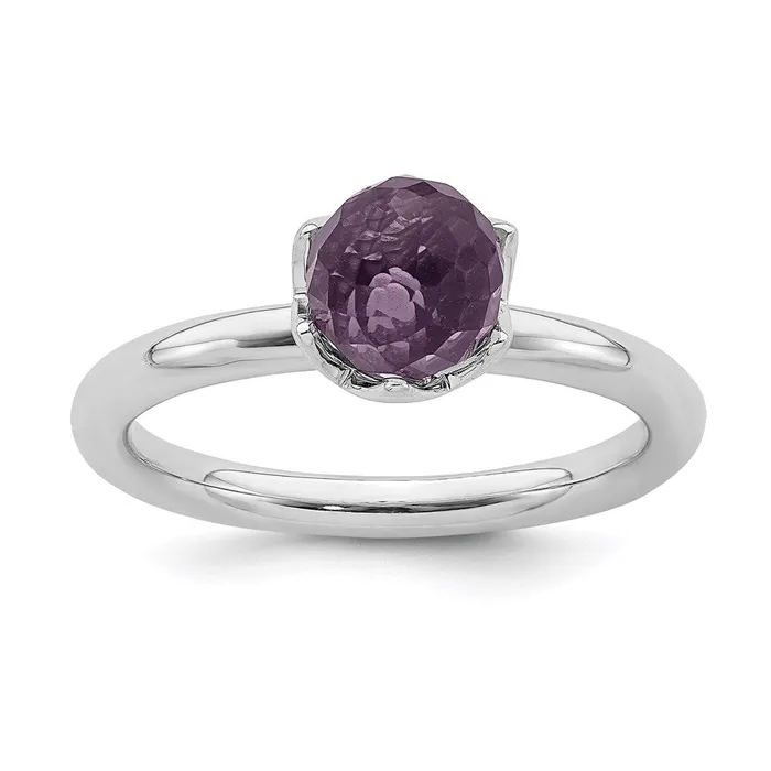 Stackable Expressions Rings Sterling Silver Stackable Expressions Amethyst Briolette Ring QSK323 Stackable Expressions Rings Sterling Silver Stackable Expressions Amethyst Briolette Ring QSK323