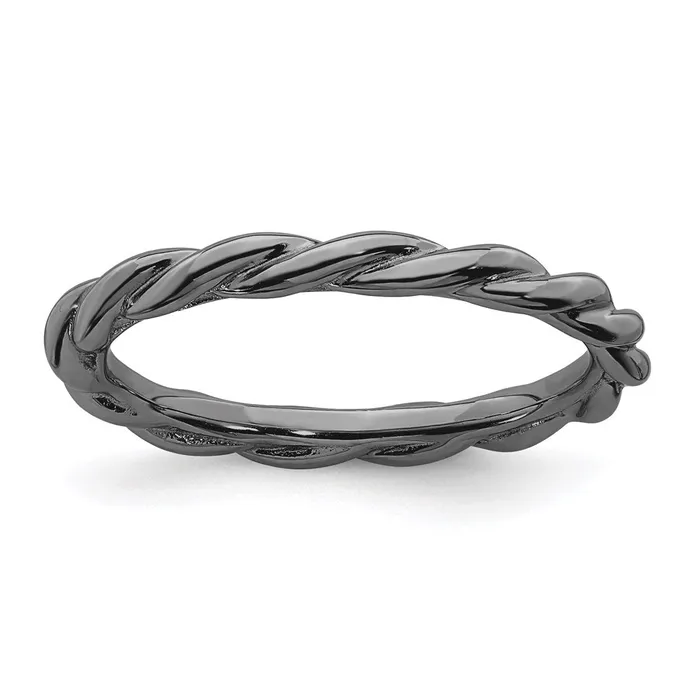 Stackable Expressions Rings Sterling Silver Stackable Expressions Blackplated Twist Ring QSK2007 Stackable Expressions Rings Sterling Silver Stackable Expressions Blackplated Twist Ring QSK2007