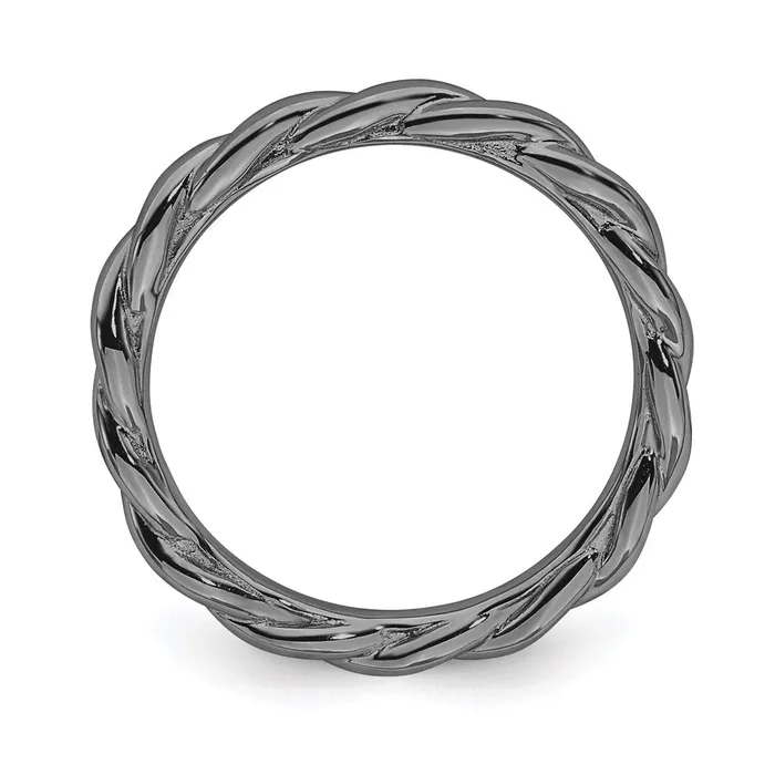 Stackable Expressions Rings Sterling Silver Stackable Expressions Blackplated Twist Ring QSK2007 Stackable Expressions Rings Sterling Silver Stackable Expressions Blackplated Twist Ring QSK2007