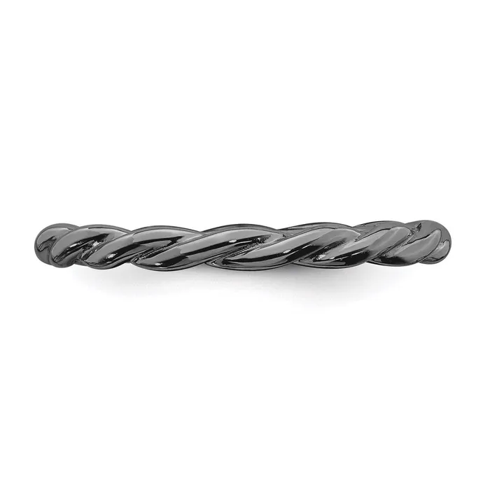 Stackable Expressions Rings Sterling Silver Stackable Expressions Blackplated Twist Ring QSK2007 Stackable Expressions Rings Sterling Silver Stackable Expressions Blackplated Twist Ring QSK2007