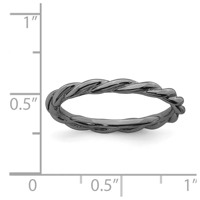 Stackable Expressions Rings Sterling Silver Stackable Expressions Blackplated Twist Ring QSK2007 Stackable Expressions Rings Sterling Silver Stackable Expressions Blackplated Twist Ring QSK2007