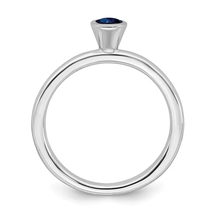Stackable Expressions Rings Sterling Silver Stackable Expressions High 4mm Round Cr Sapphire Ring QSK466 Stackable Expressions Rings Sterling Silver Stackable Expressions High 4mm Round Cr Sapphire Ring QSK466