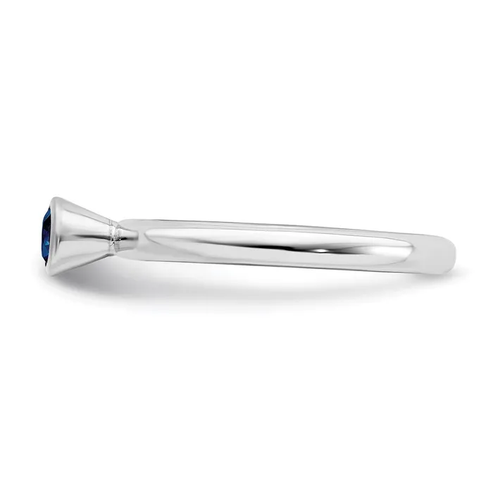 Stackable Expressions Rings Sterling Silver Stackable Expressions High 4mm Round Cr Sapphire Ring QSK466 Stackable Expressions Rings Sterling Silver Stackable Expressions High 4mm Round Cr Sapphire Ring QSK466