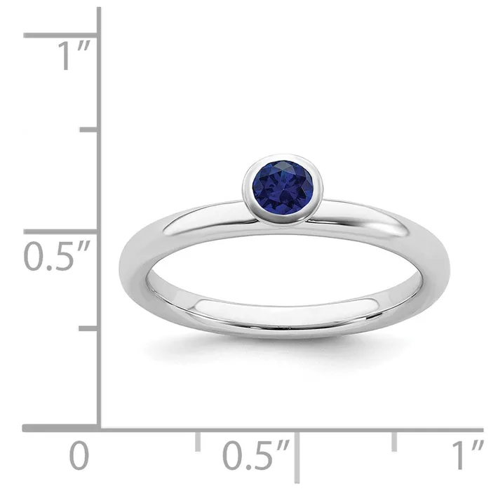 Stackable Expressions Rings Sterling Silver Stackable Expressions High 4mm Round Cr Sapphire Ring QSK466 Stackable Expressions Rings Sterling Silver Stackable Expressions High 4mm Round Cr Sapphire Ring QSK466
