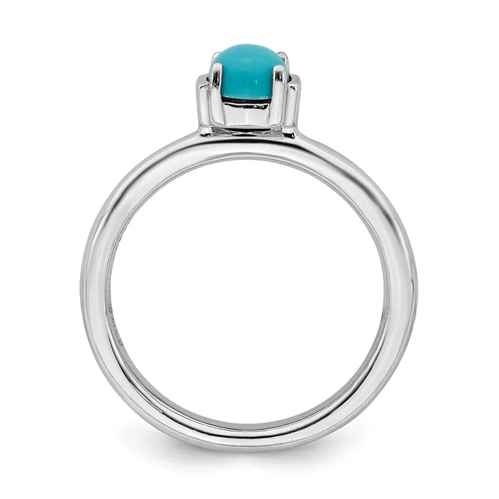 Stackable Expressions Rings Sterling Silver Stackable Expressions Polished Turquoise Ring QSK615 Stackable Expressions Rings Sterling Silver Stackable Expressions Polished Turquoise Ring QSK615