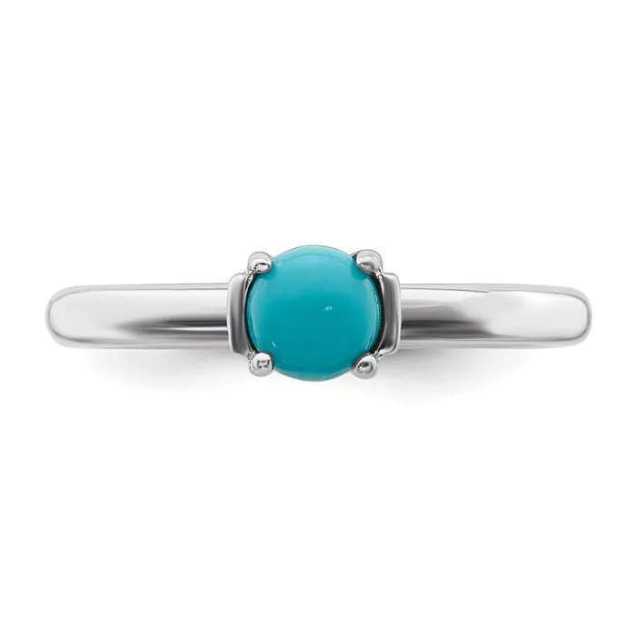 Stackable Expressions Rings Sterling Silver Stackable Expressions Polished Turquoise Ring QSK615 Stackable Expressions Rings Sterling Silver Stackable Expressions Polished Turquoise Ring QSK615