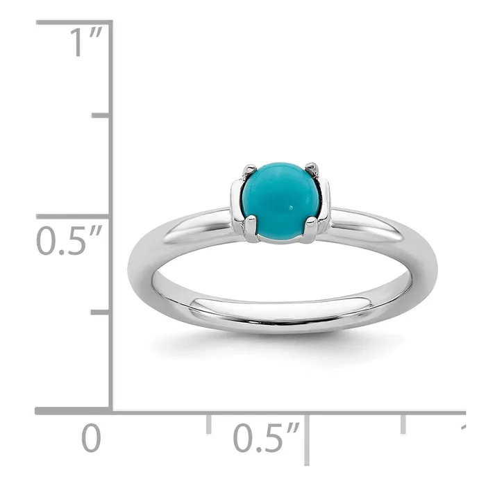 Stackable Expressions Rings Sterling Silver Stackable Expressions Polished Turquoise Ring QSK615 Stackable Expressions Rings Sterling Silver Stackable Expressions Polished Turquoise Ring QSK615