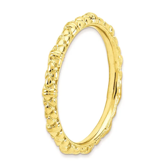 Stackable Expressions Sterling Silver Stackable Expressions Goldplated Cable Ring QSK206 Rings Stackable Expressions Sterling Silver Stackable Expressions Goldplated Cable Ring QSK206 Rings