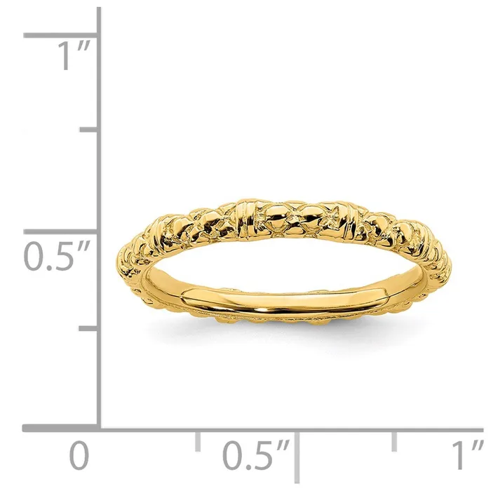 Stackable Expressions Sterling Silver Stackable Expressions Goldplated Cable Ring QSK206 Rings Stackable Expressions Sterling Silver Stackable Expressions Goldplated Cable Ring QSK206 Rings