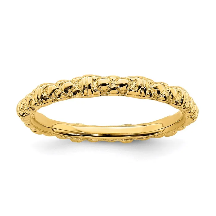 Stackable Expressions Sterling Silver Stackable Expressions Goldplated Cable Ring QSK206 Rings Stackable Expressions Sterling Silver Stackable Expressions Goldplated Cable Ring QSK206 Rings