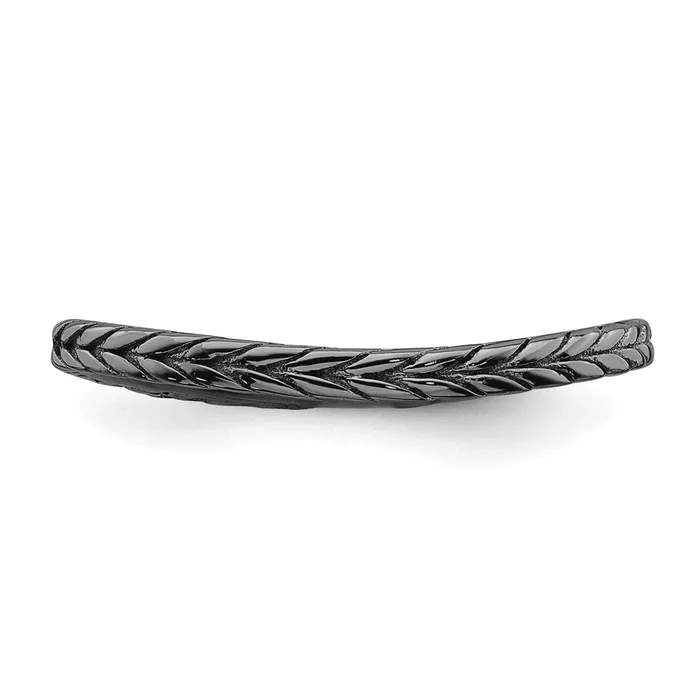 Stackable Expressions Sterling Silver Stackable Expressions Polished Blackplated Wave Ring QSK671 Rings Stackable Expressions Sterling Silver Stackable Expressions Polished Blackplated Wave Ring QSK671 Rings