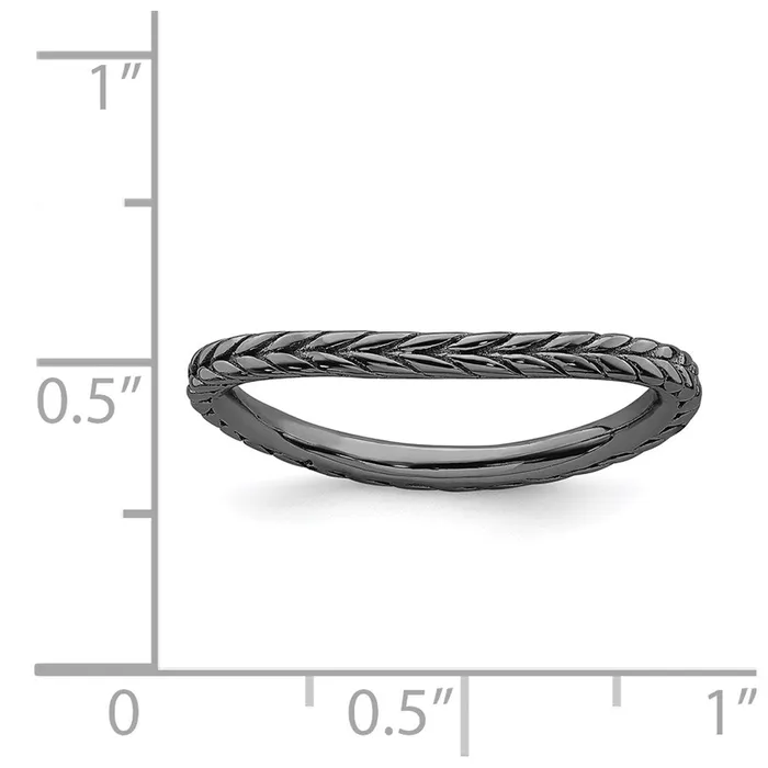 Stackable Expressions Sterling Silver Stackable Expressions Polished Blackplated Wave Ring QSK671 Rings Stackable Expressions Sterling Silver Stackable Expressions Polished Blackplated Wave Ring QSK671 Rings