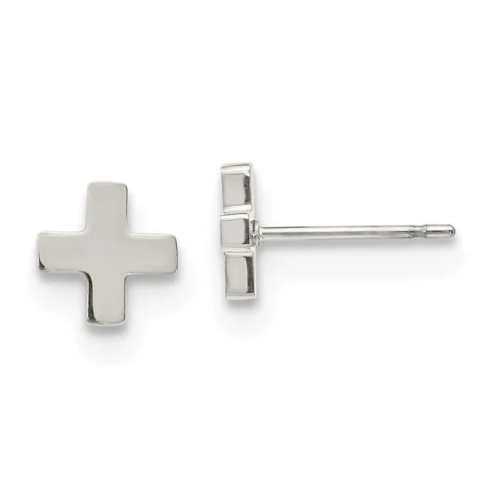 Stainless Steel Polished X Post Earrings Chisel Earrings