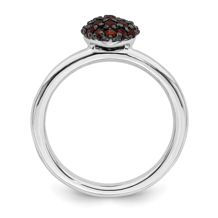 Sterling Silver Garnet Stackable Expressions Heart Ring QSK1826 Stackable Expressions Rings Sterling Silver Garnet Stackable Expressions Heart Ring QSK1826 Stackable Expressions Rings