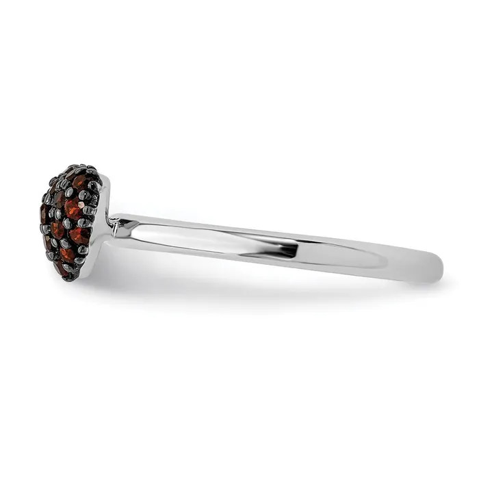 Sterling Silver Garnet Stackable Expressions Heart Ring QSK1826 Stackable Expressions Rings Sterling Silver Garnet Stackable Expressions Heart Ring QSK1826 Stackable Expressions Rings